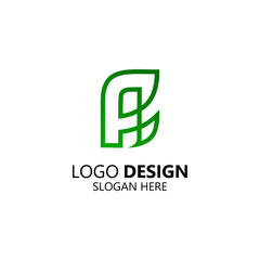 letter A with monoline  for agriculture and farm logo design