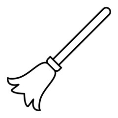Vector Broom Outline Icon Design