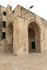 Fototapeta na wymiar The entrance to the Girls School - Medresse on the Temple Mount, in the old city of Jerusalem, in Israel