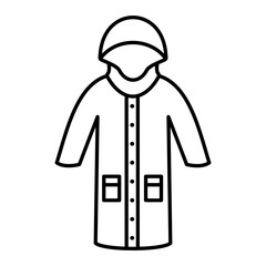 Vector Rain Coat Outline Icon Design