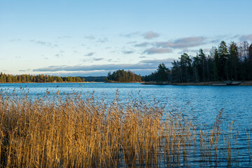 Evening view to the sea shore and Gulf of Finland, Kopparnas-Klobbacka recreation area, Finland