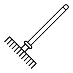 Vector Rake Outline Icon Design