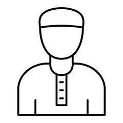 Vector Muslim Male Outline Icon Design