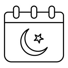 Vector Ramadan Calender Outline Icon Design