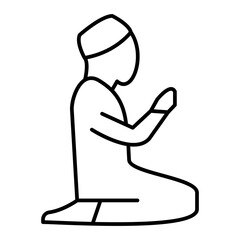Vector Salah Outline Icon Design