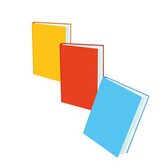  book,blue, yellow and red,  vector illustration, white background 