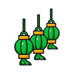 Illustration vector graphic design asset of arabic lantern. Suitable for multipurpose content.