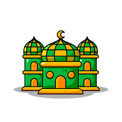 Illustration vector graphic design asset of mosque. Suitable for multipurpose content.