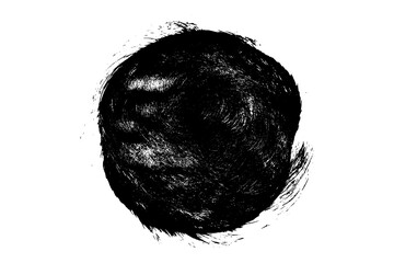 Black brush stroke isolated on white. Ink splatter. Paint droplets. Digitally generated image. Vector design elements, illustration, EPS 10.