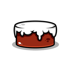 Illustration vector graphic design asset of cream cake. Suitable for multipurpose content.