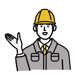作業服　現場作業員　男性　提案　ポップ　手描き
