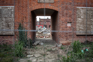 Fototapeta na wymiar Demolition of an urban neighborhood