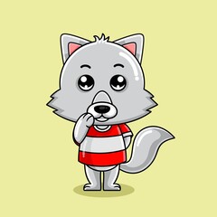 cute cat cartoon posing illustration