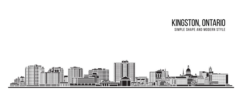Cityscape Building Abstract Simple shape and modern style art Vector design - Kingston, Ontario