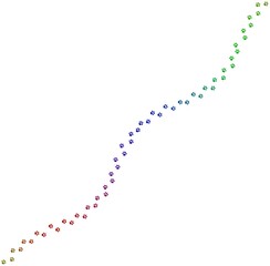 bunte geschlängelte Katzenpfotenspur