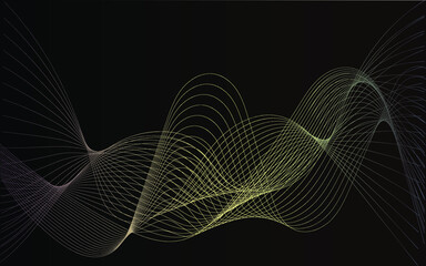 Vector abstract black burgundy background with multicolored curly lines, circles. Web site page design 