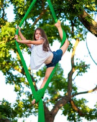 aerial gymnast on the great oak