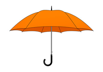 Orange umbrella rain protection template vector