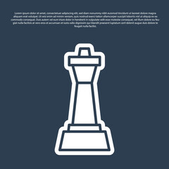 Blue line Chess icon isolated on blue background. Business strategy. Game, management, finance. Vector