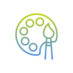 Paint swatch vector outline Gradient icon style illustration. EPS 10 file