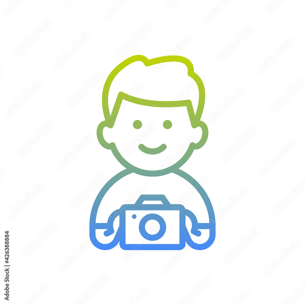 Poster capturing device vector outline gradient icon style illustration. eps 10 file