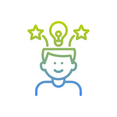 Creativity vector outline Gradient icon style illustration. EPS 10 file