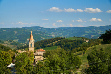 Fototapeta premium Church in Italy. The Chiesa di Montorso, Montorso, PAVULLO NEL FRIGNANO, Emilia-Romagna.