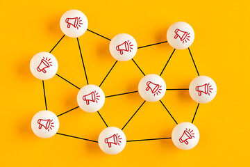 Online communication, social networking or information sharing concept.