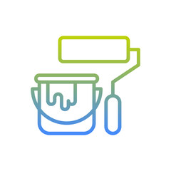 Paint jar vector outline Gradient icon style illustration. EPS 10 file