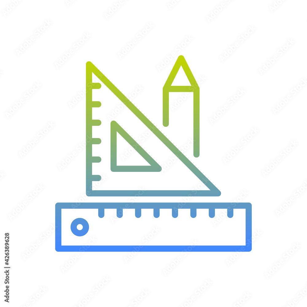 Aufkleber measuring tool vector outline gradient icon style illustration. eps 10 file