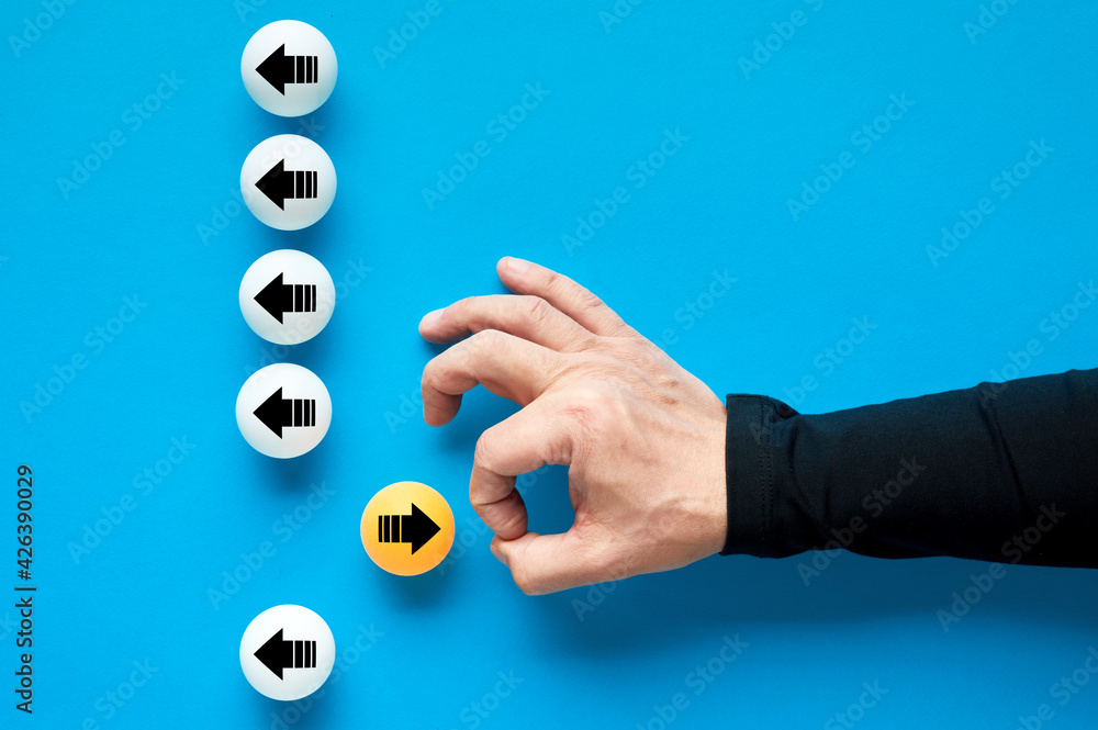 Poster to fix a problem, finding a solution or changing the direction in business concept.