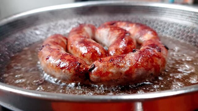 sausage in a frying pan