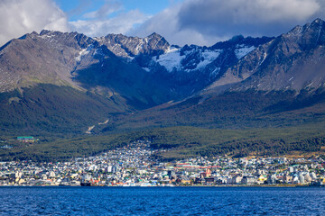 Panoramic view of Ushuaia city.