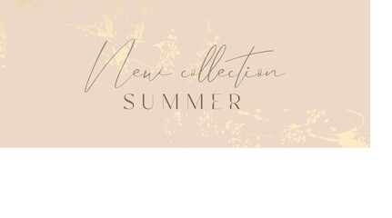 Abstract Beige Trendy color with gold touch foil patina texture . Trendy Chic Background 