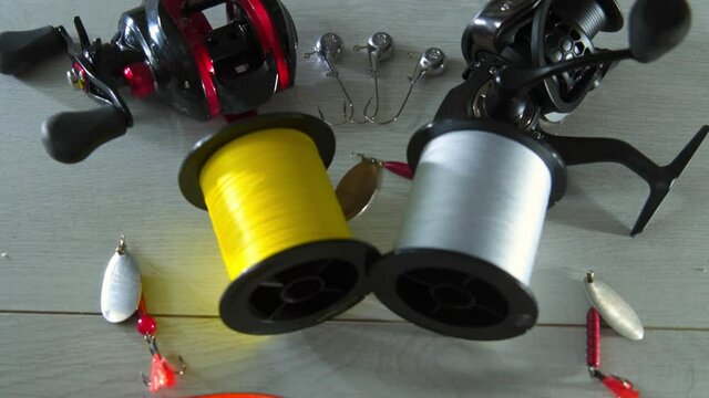 Fishing tackle, reels, spinners, wobbler 