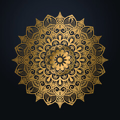 Abstract Ornamental Luxury Mandala Vector Design With Golden Arabesque Royal Pattern