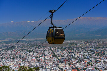 The cable car to Cerro San Bernardo, Salta city, northwest Argentina