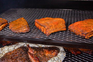 Close-Up Of Meat On Barbecue Grill