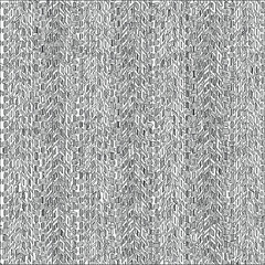 Background with repeating symmetric uneven black and white elements. Abstract material for fabric. 