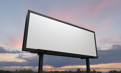 Billboard Mockup Sign Board Signage for Outdoor Advertisement against sky