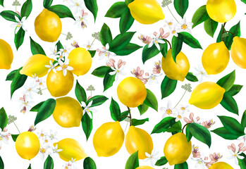 seamless pattern with lemons