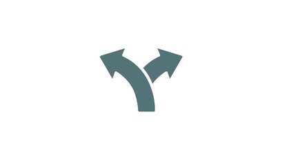 Two Ways Icon. Vector isolated sign with two arrows