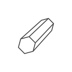 Steel hexagonal bar line icon