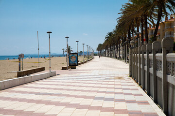 Promenade of Calafell, coastline in Costa Dorada, Spain