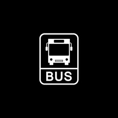 Bus stop icon isolated on dark background