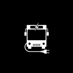 Electric Bus icon isolated on dark background