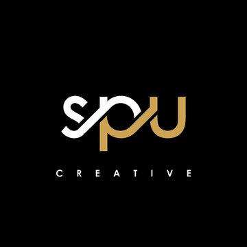 SPU Letter Initial Logo Design Template Vector Illustration