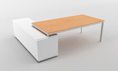 Office Table Disk Furniture 3D Rendering