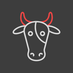 Cow vector flat icon. Animal head sign