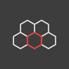 Honeycomb bee vector flat icon. Farm animal sign